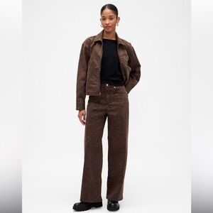 NWT GAP DENIM ($109.99) Leopard Print High Rise Wide Leg Pant 8